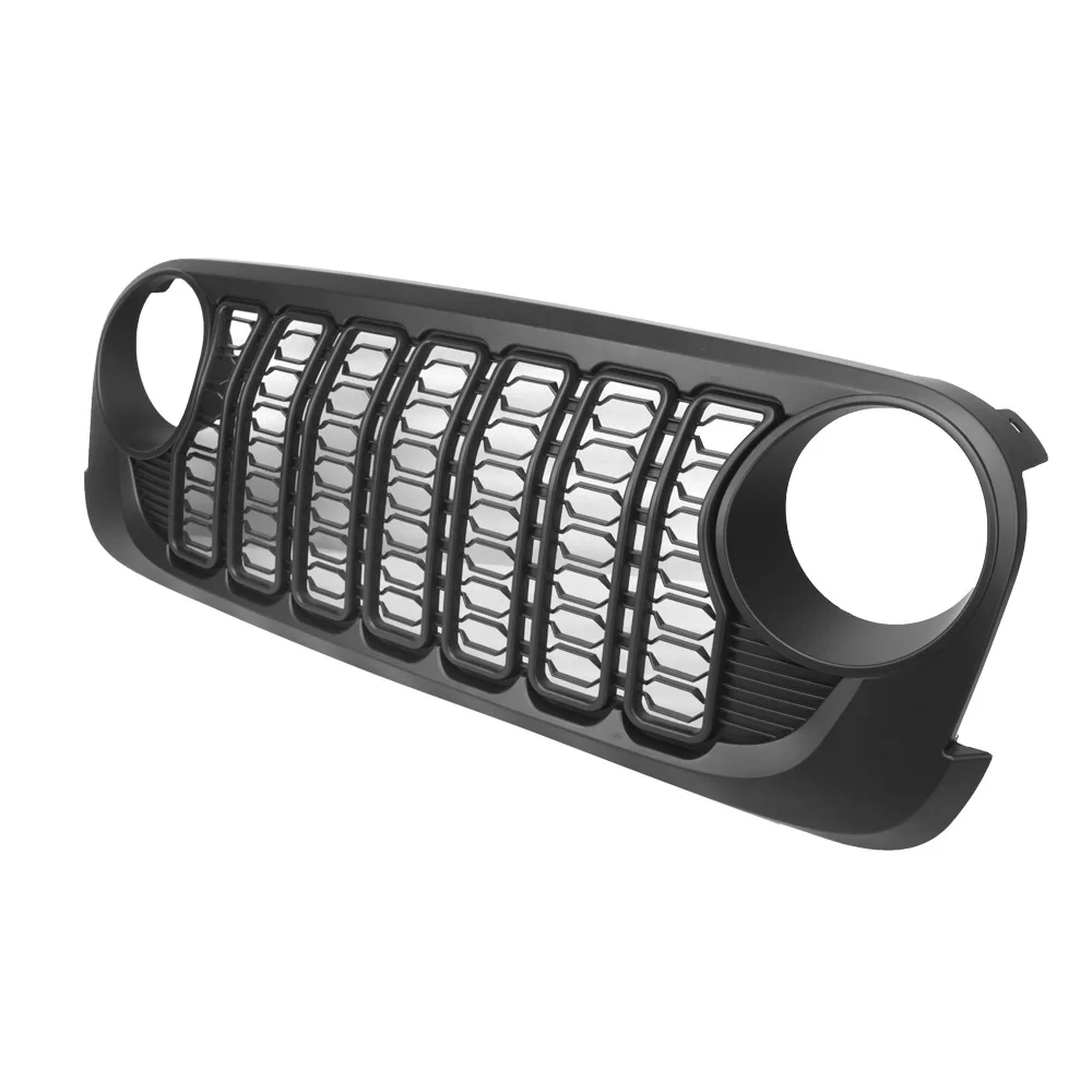 Фото Подходит для JEEP Wrangler 2007-2017 JK, а также для JL 2024 года, решетка радиатора матово-черного цвета, для переоборудования старой модели JK в новую модель с решеткой. №2