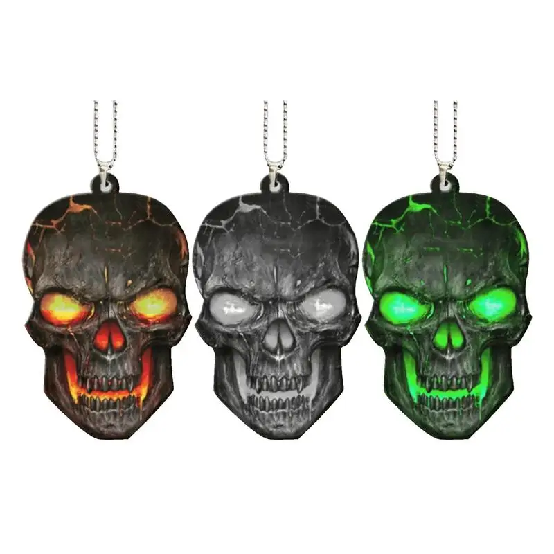 

Подвесные аксессуары в виде черепа на Хэллоуин, аксессуары для украшения автомобиля, акриловый кулон на зеркало заднего вида на Хэллоуин