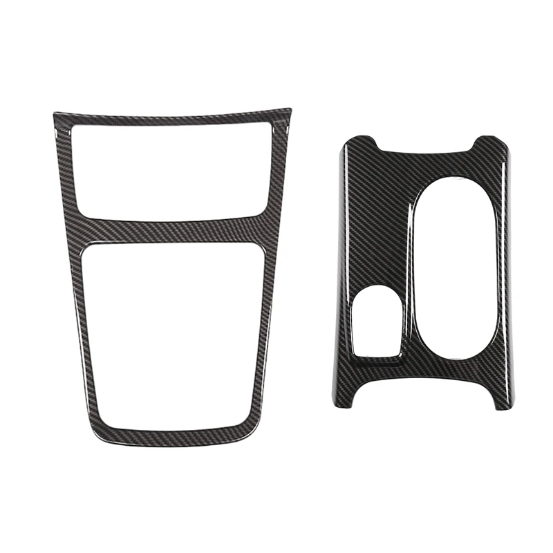 

Black Chrome Interior Center Storage Box Trim Ashtray Frame With Car Carbon ABS Chrome Cup Holder Cover Trim Car