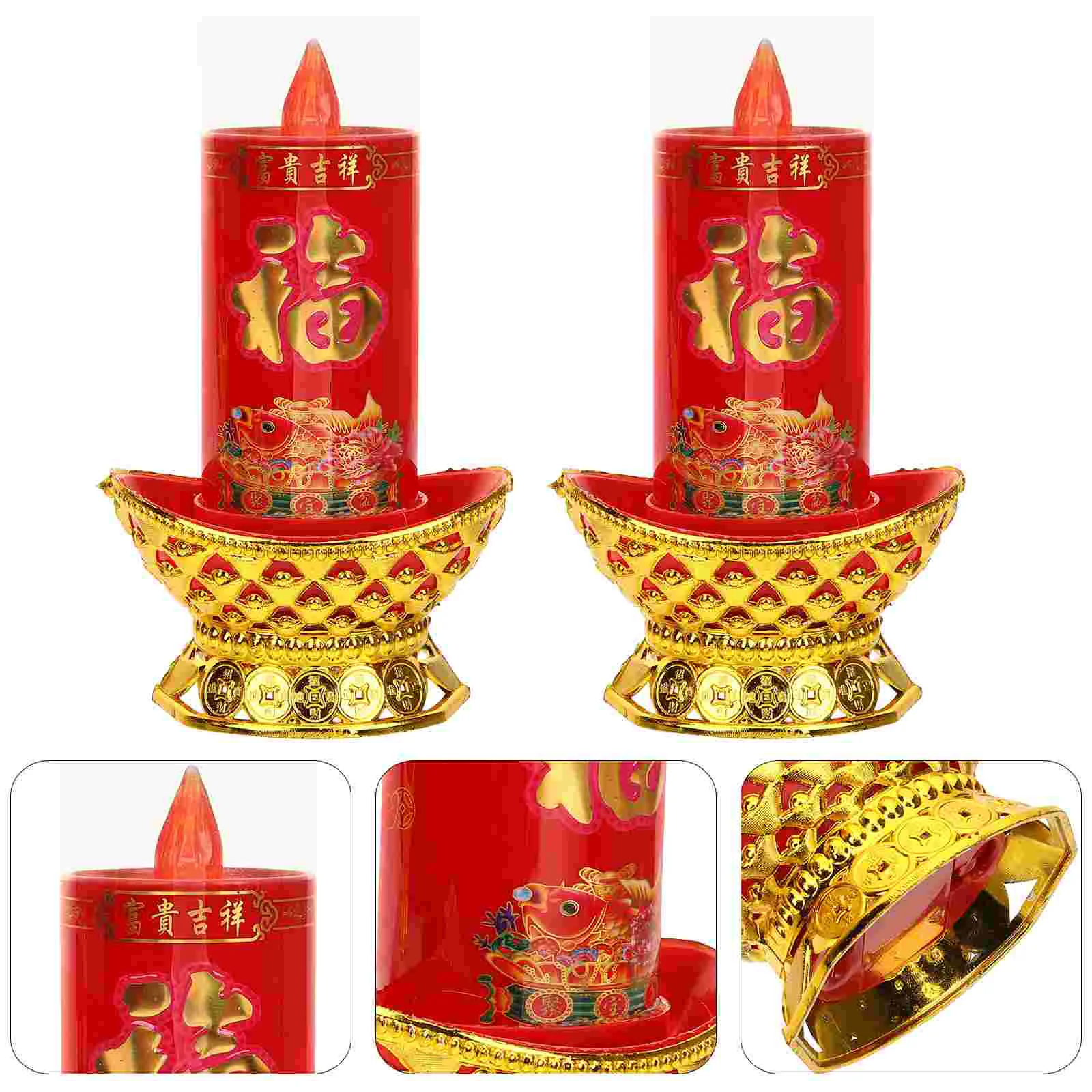 

2pcs Operated Buddhism Lamps Altar Candles Lamps Light