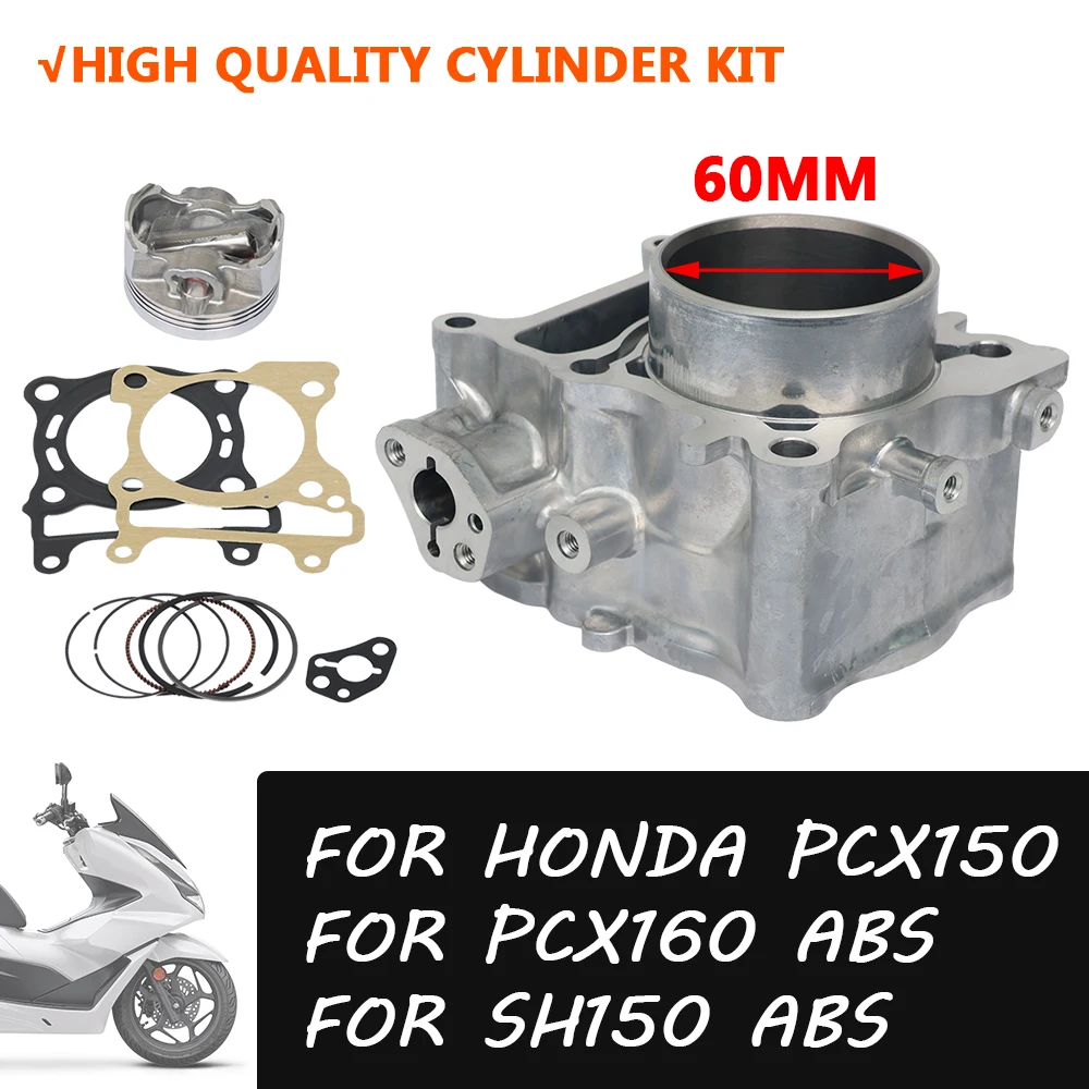 

Motorcycle Accessories 60MM Air Cylinder Piston Block Ring Head Base Gasket Kit For HONDA PCX150 PCX160 ABS SH150 ABS 2021 2022