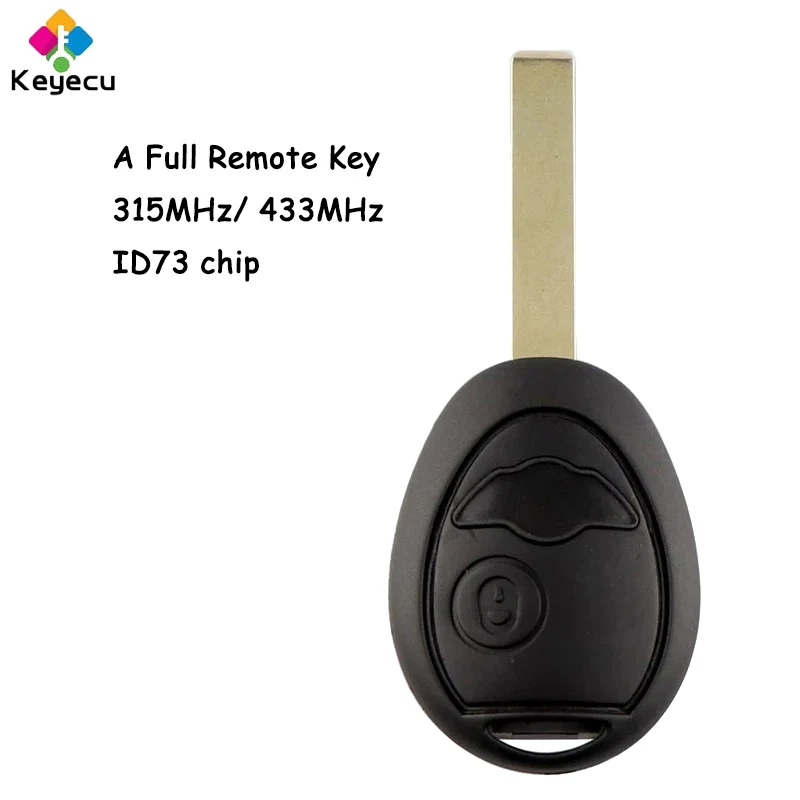 

KEYECU Remote Control Car Key With 2 Buttons 315MHz 433MHz ID73 PCF7931 Chip Fob for BMW Mini Cooper R50 R53 2002 2003 2004 2005