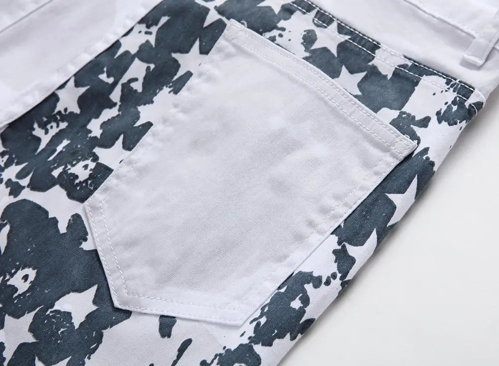 Модные мужские джинсы эластичные облегающие белые брюки уличные повседневные