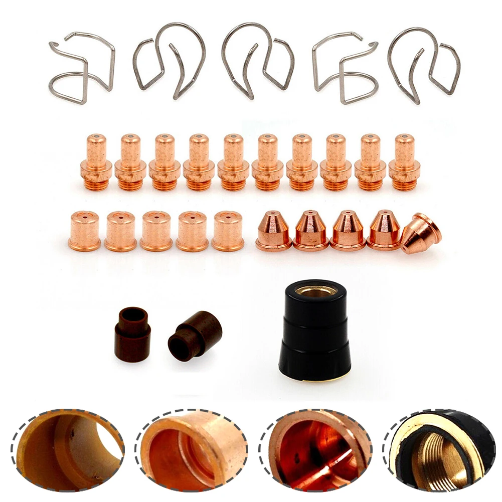 

28 Pcs CB70 Plasma Torch Electrode Tip Gas Ring Kits For Eastwood Versa Cut 60A Plasma Torch Kit Consumables