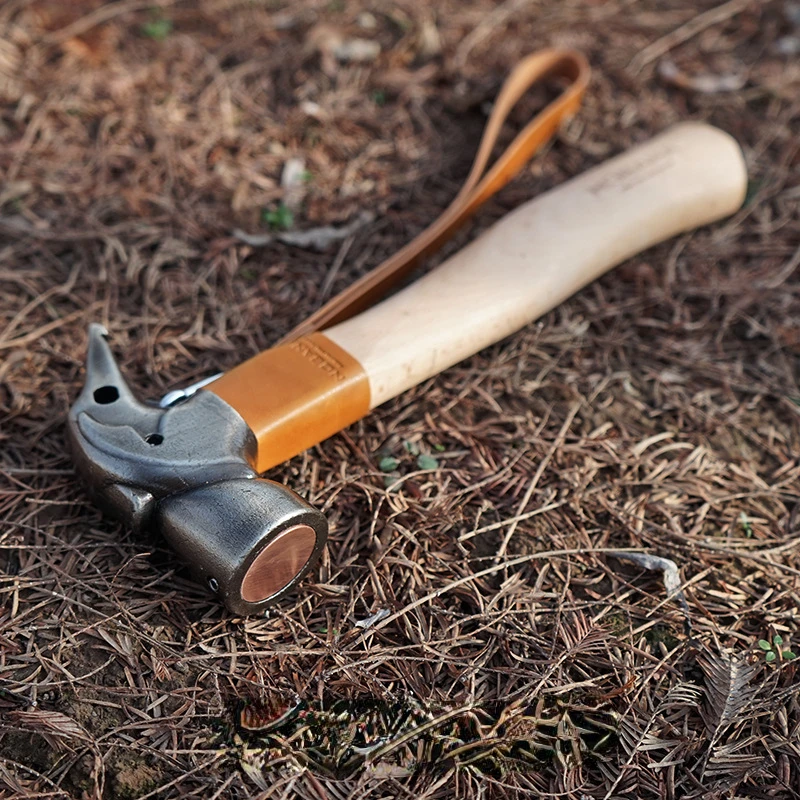 

Outdoor Camping Stainless Steel Hammer Brass Multifunctional Tent Canopy Ground Mace Camping Hammer