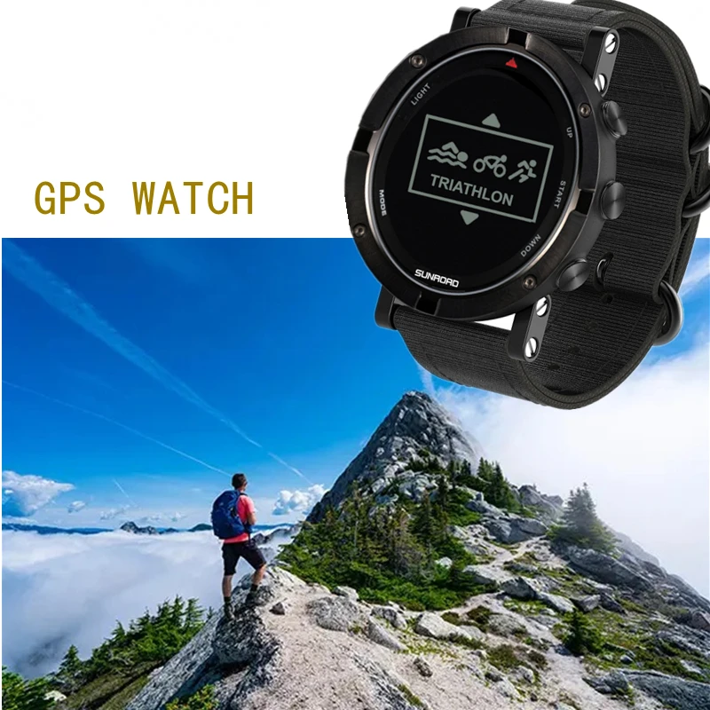 

Sunroad GPS Sport smart watches with Altimeter Compass Barometer Waterproof 50m Fitness Tracker Cycling swimming mountaineering