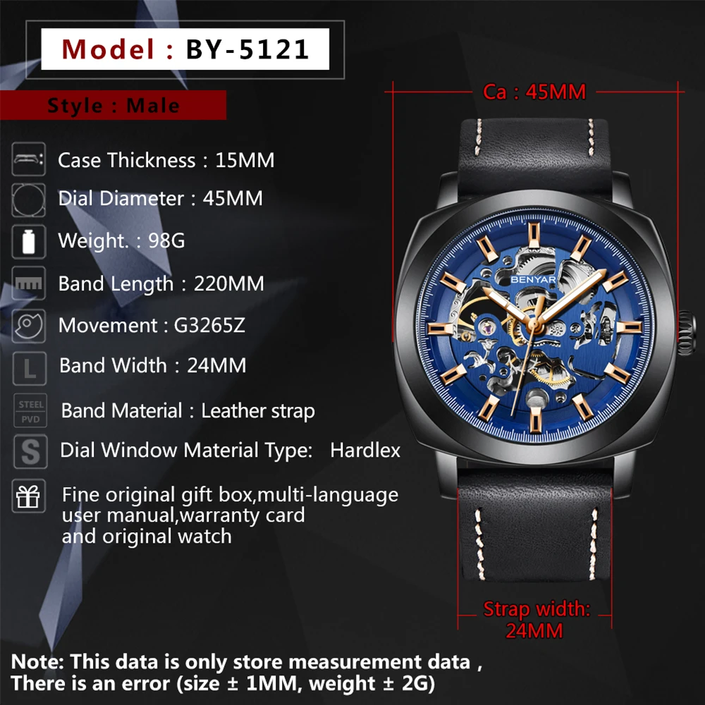 Часы мужские автоматические с турбийоном водонепроницаемые до 30 м |