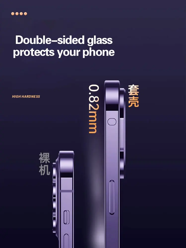 For iPhone 14 pro max phone case new double-sided glass plus 13 lens all-inclusive anti-fall magnetic suction 12 anti-peeping