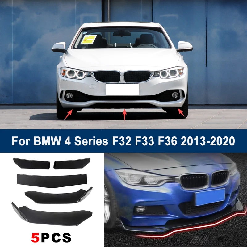 Фото Регулируемый комплект из 5 секционных спойлеров для переднего бампера BMW 4 серии F32 F33 F36 2013-2020, спортивный обвес №1