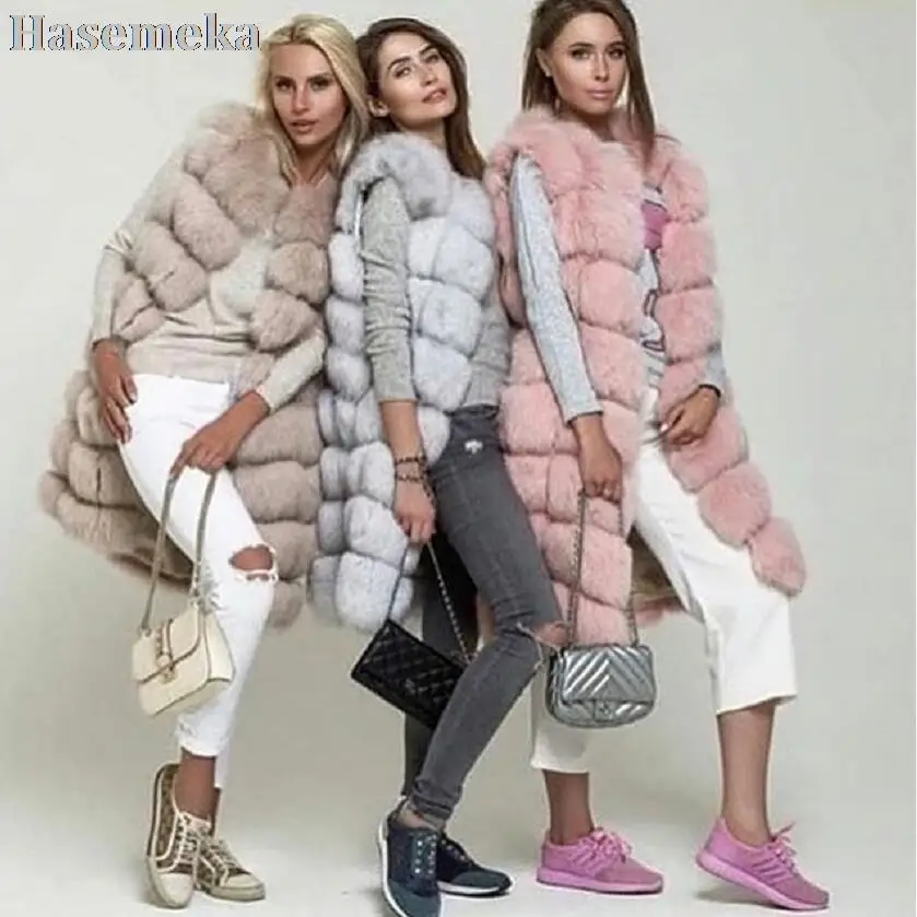 

90CM long, natural fox fur vest, coat fur coat, women coat, vest, long fur coat, leather grass coat, fox vest, coat, autumn and