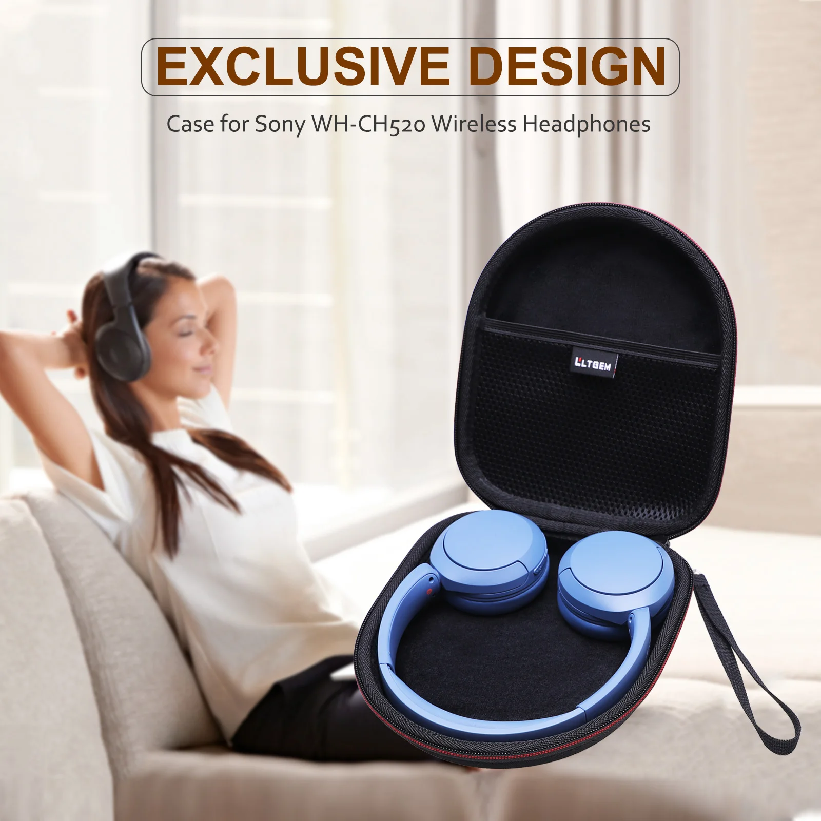 LTGEM EVA жесткий чехол для Sony WH-CH520 наушники защитная сумка хранения гарнитура