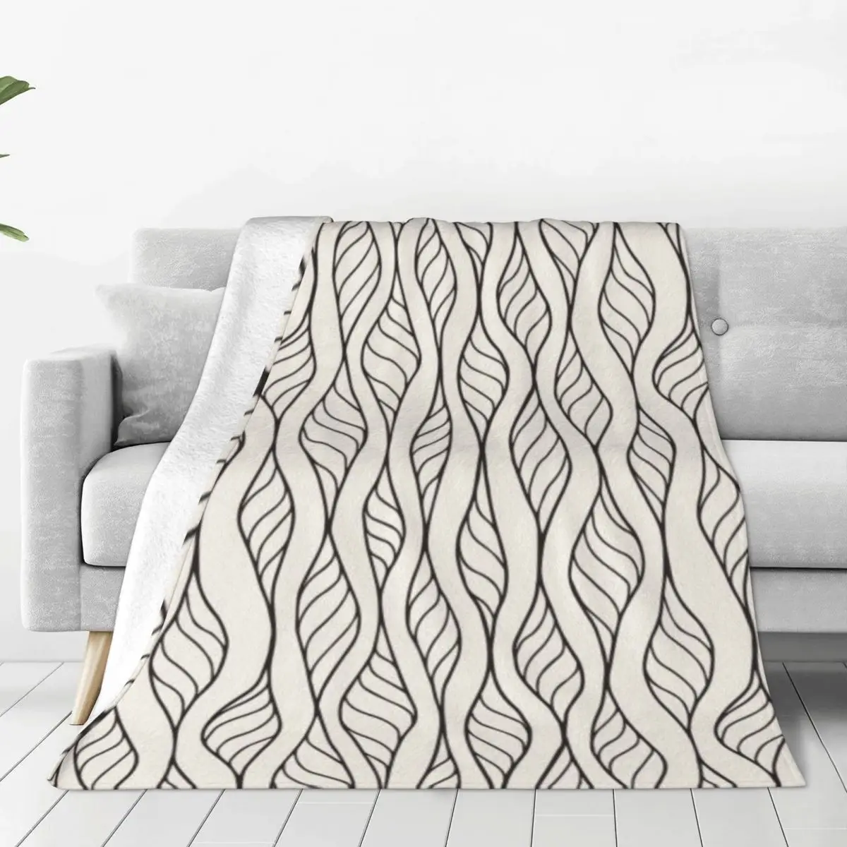 

Art Leaf Bedspread Bed Throw Blanket Aesthetic Decor Sofa Blanket minimalist lines All-match the creative washable Anti-pilling