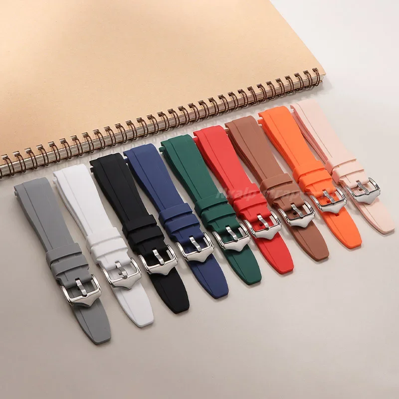 Силиконовый ремешок для Seiko for Citize с изогнутым концом часов Omega Swatch Rolex мужской