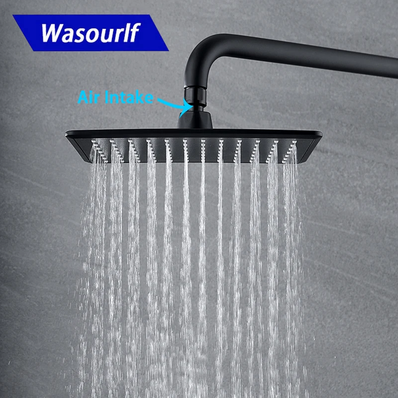 Насадка для душа Wasourlf настенный потолочный Душ черного цвета с высоким давлением