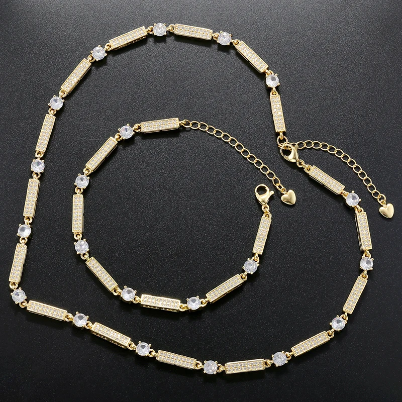 ZHUKOU 18K позолоченный прямоугольный Соединительный Круглый Цирконий простой