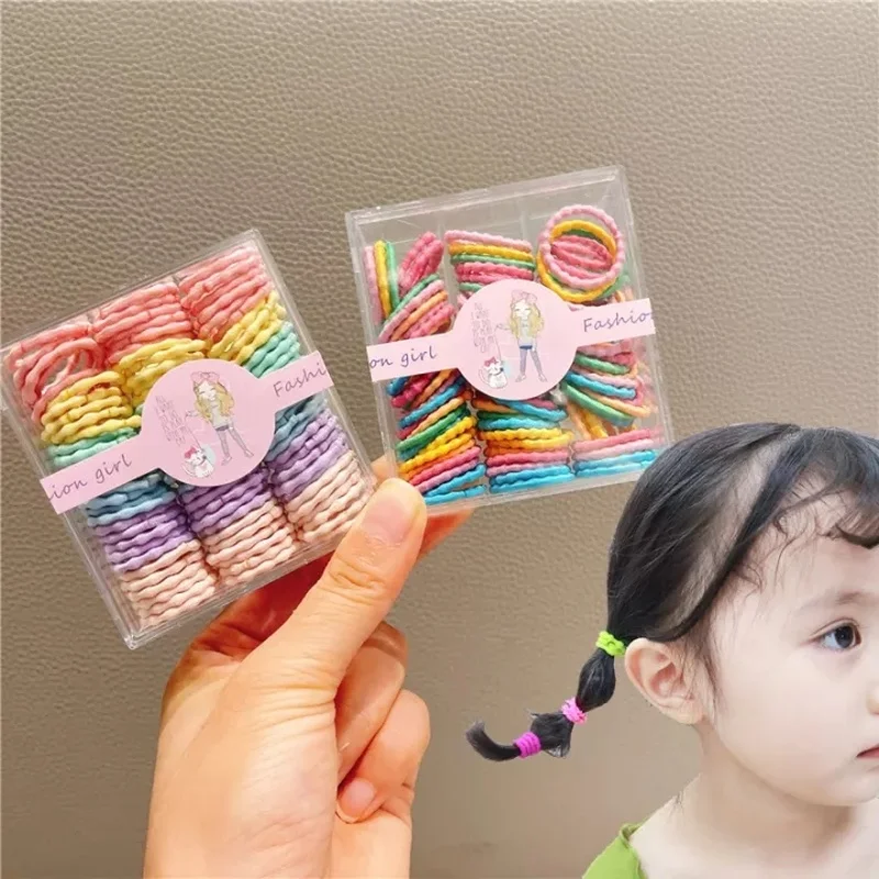 

90Pcs Baby Girls Elastic Hair Bands Colorful Small Rubber Band Ponytail Holder Hair Tie Headband Girls Hair Accessories Set