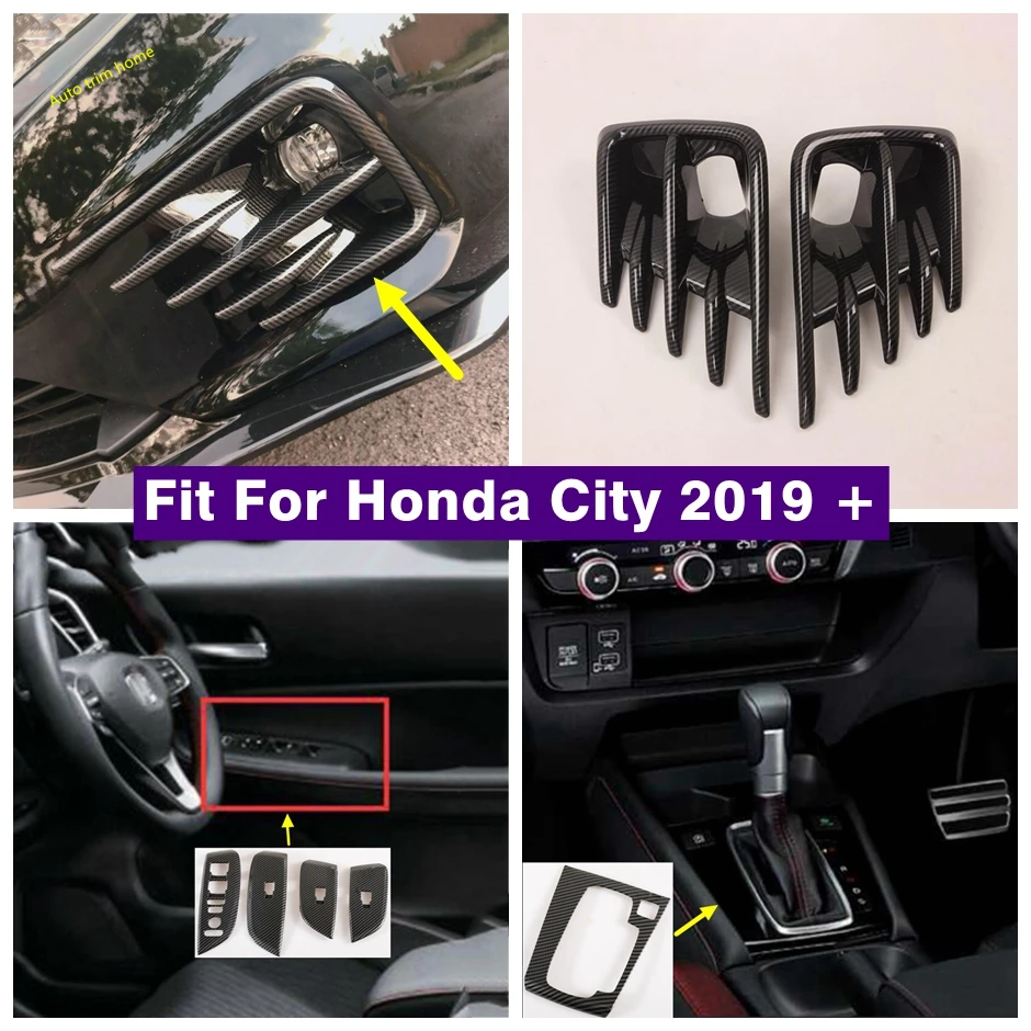 

Front Bumper Fog Lights Lamps Armrest Glass Lift Button Gear Shift Box Control Panel Cover Trim For Honda City 2019 - 2021 RHD