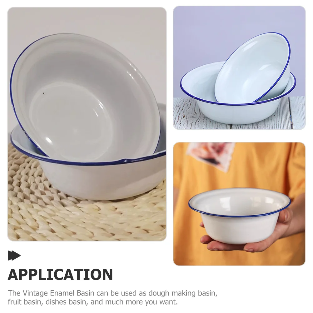 Бытовая эмалированная посуда миски для смешивания гарнитура декоративная