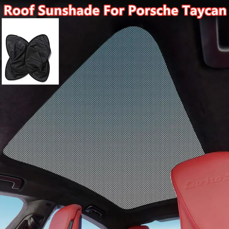 Foldable Glass Roof Sunshade Window Shade Sunroof Upgrade Mesh Net For Porsche Taycan