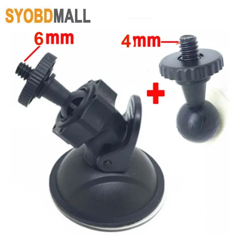 

6MM Plus 4MM Винт с шаровой головкой Держатель видеорегистратора Круглая присоска Крепления Штатив Автомобильный рекордер DV GPS Камера Присоска Кронштейн Поддержка