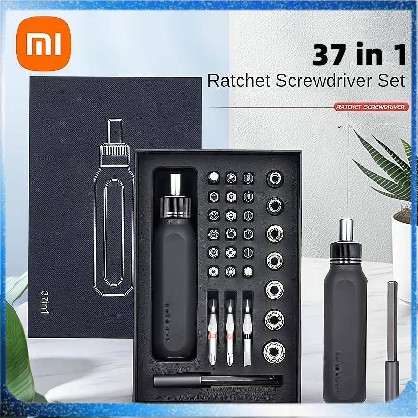 Xiaomi 37 In 1 Ratchet Screwdriver Set with Extension Multifunctional Rod Manual Tool for Computer Mobile Phone Repair