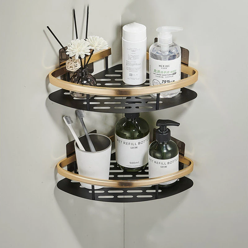 

Bathroom Corner Shelf without Drilling Rustproof Space aluminum Shower Storage Rack Shampoo Holder Bathroom Accessories