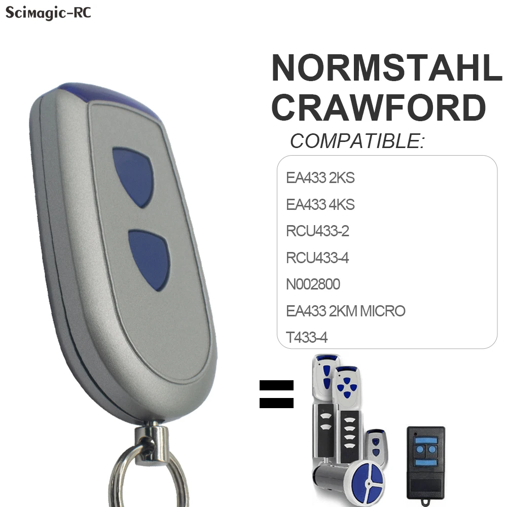 

Normstahl / Crawford Gate Door Remote Control For EA433 2KS EA433 4KS RCU433-2 RCU433-4 N002800 T433-4 433MHz Rolling Code