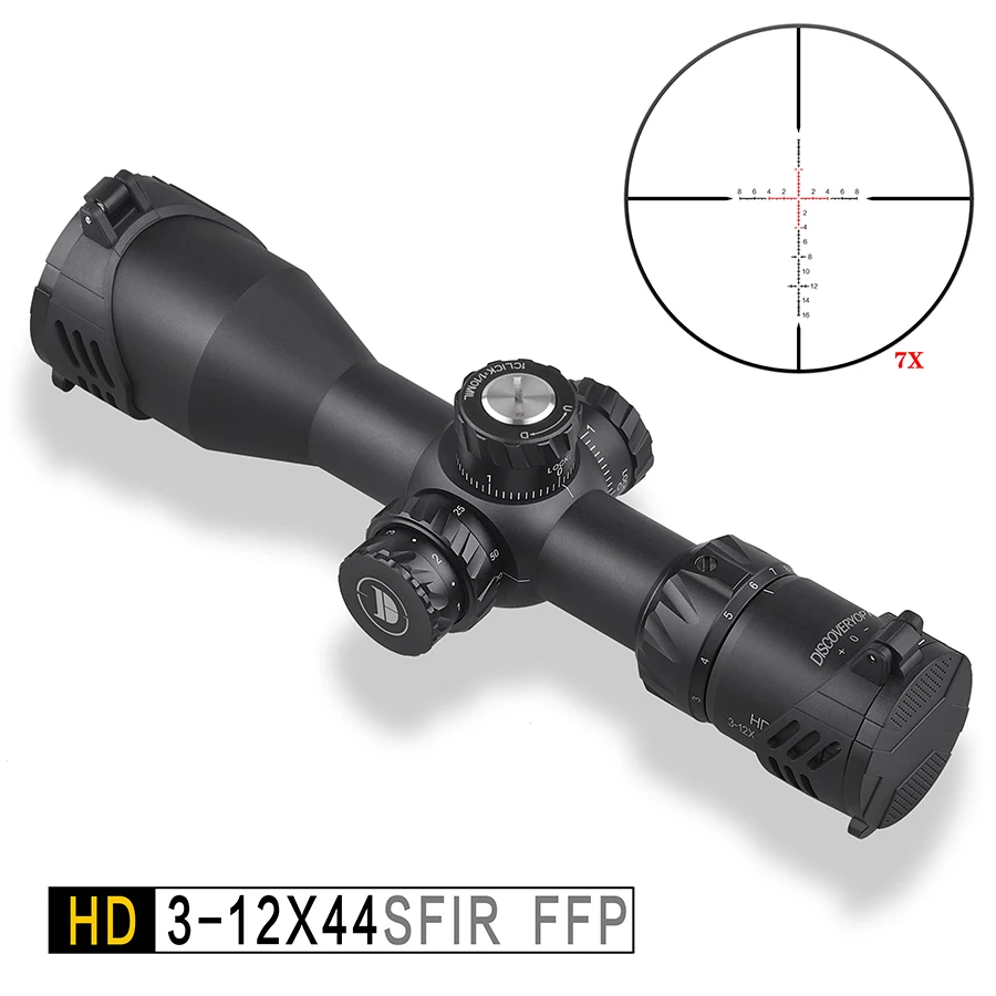 

Discovery Hunting Scope FFP Optical Sight HD 3-12X44 Rifle Sights Side Parallax Illuminated Shockproof Glass Airsoft Accesories