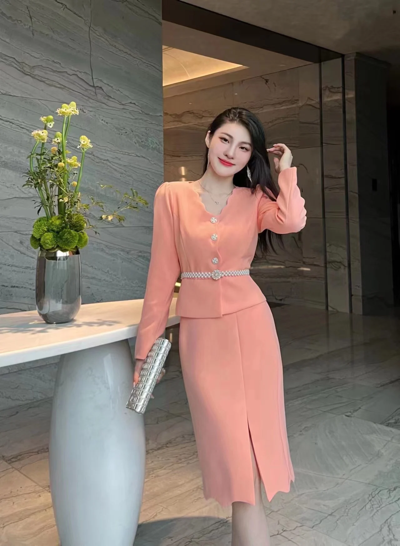 

2023 Spring/Summer Fashion New Women's Clothing Belt Suit 0822