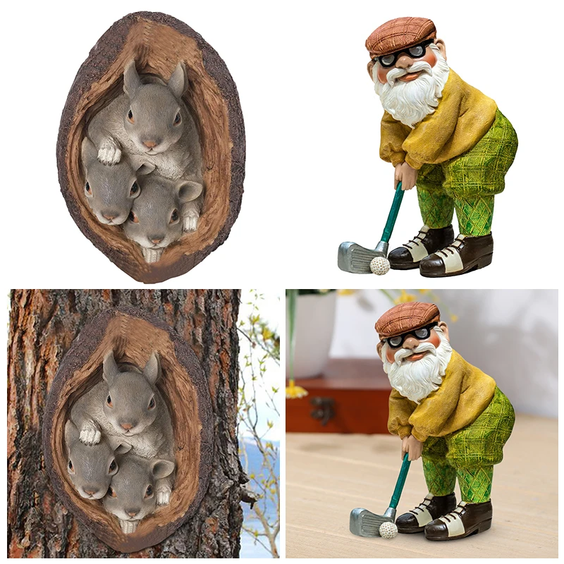 

Resin Squirrel Statue Figurine Ornaments for Garden Gift Outdoor Decoration Courtyard Accessories Cartoon Squirrel Statue