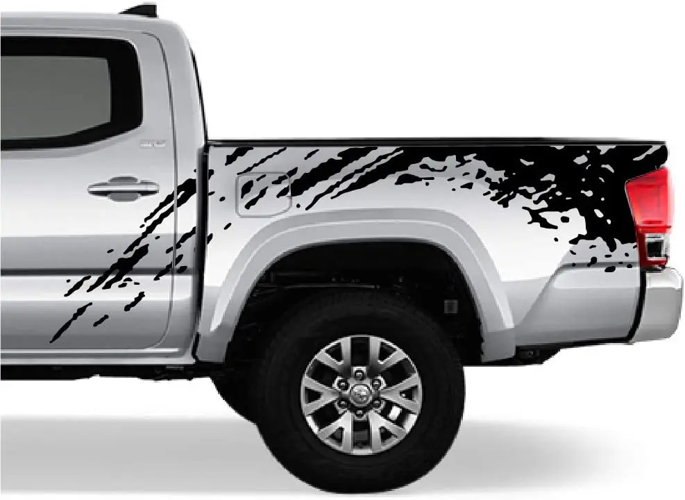 

Bubbles Designs Decal Sticker Vinyl Bed Splash Mud Kit Compatible with Toyota Tacoma 2004-2017 (Black)