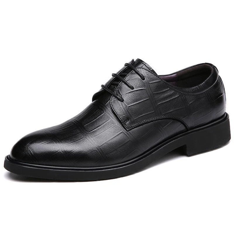 

Black Pointed Business Leather Shoes For Men Formal Shoes Banquet Party Luxury Men Dress Shoes Wear-resistant Casual Oxford Shoe