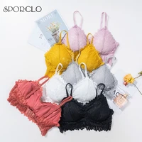 sporclo 1 pc lace design top bra for women 6 colors padded bras full cup comfortable underwear wrapped chest bralette underwear