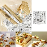 50pcs multifunction absorbent paper sandwiches burgers fries fried food wrappers plate mats waxed paper protable baking paper