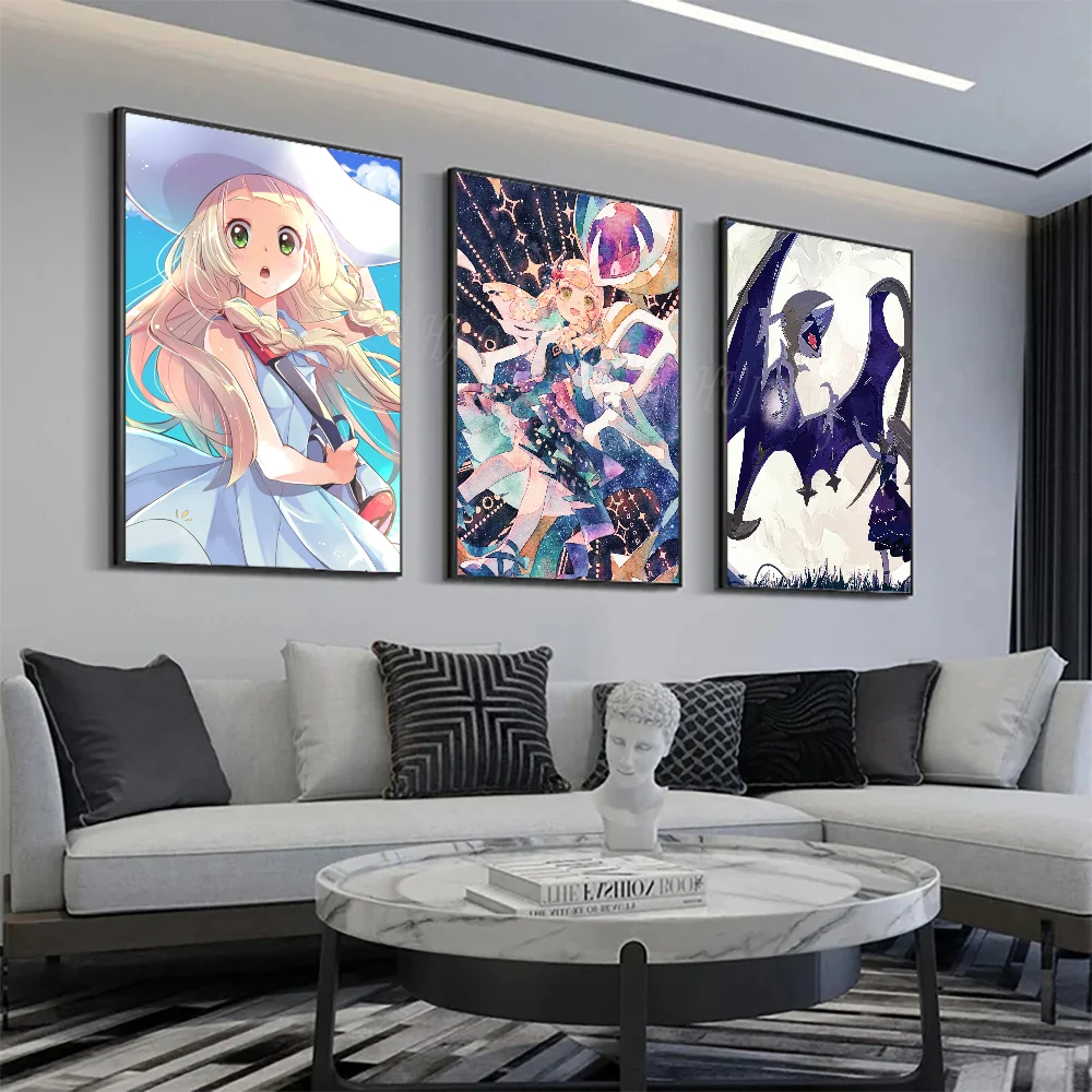 P-постер Покемон Лилли настенное искусство домашний декор для комнаты цифровая