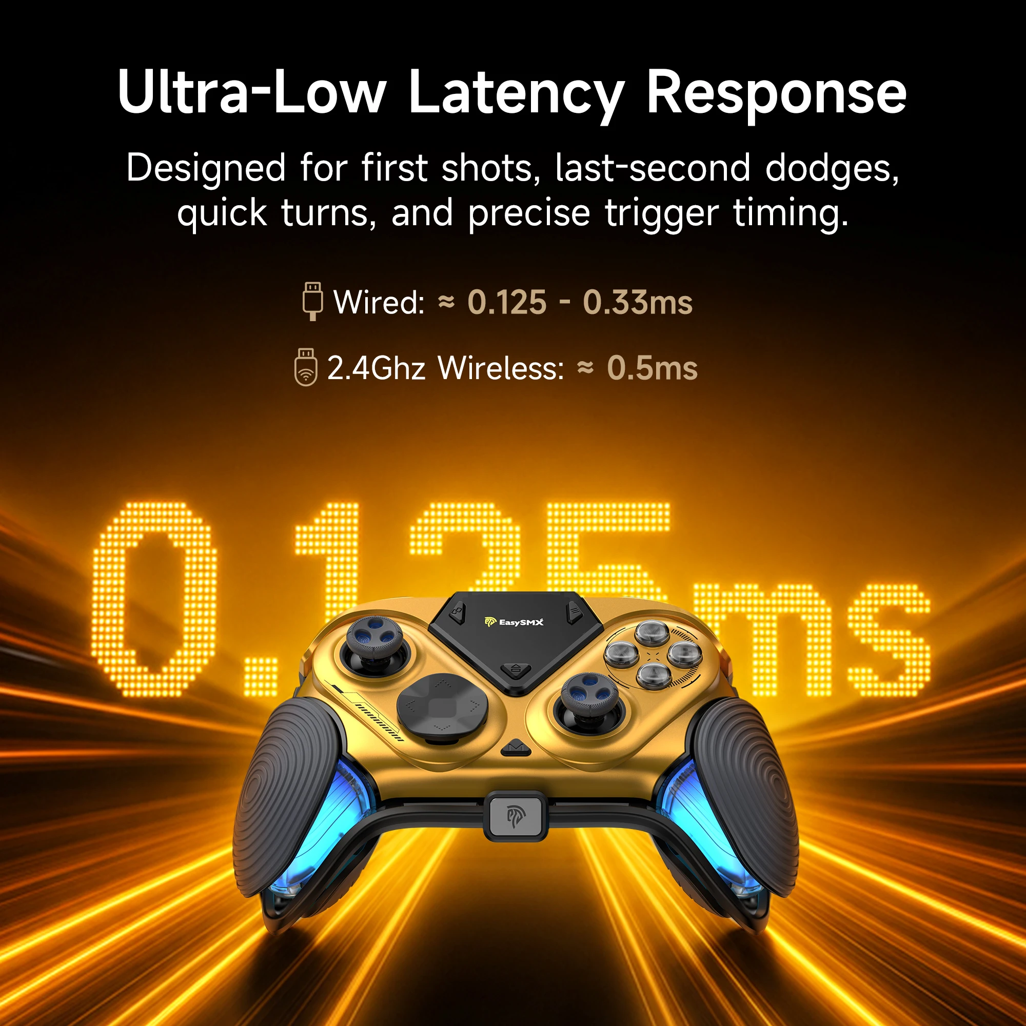 Фото Игровой контроллер EasySMX Dune 8K Pro для киберспорта с TMR-стиками против дрифта, 1,3-дюймовым смарт-дисплеем, совместимый с ПК/Switch/телефоном/телевизором №2