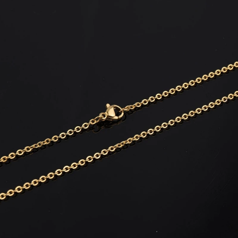 

20pcs Stainless Steel 45cm 50cm 60cm High Quality 1mm 2mm Chain Link DIY Necklace Pendant Elegant Fahion Jewelry Unfading Color