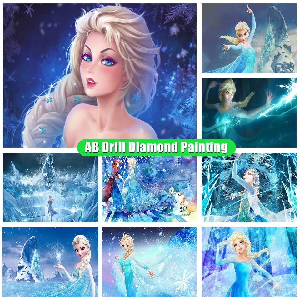 

Diy Ab Diamond Painting Cross Stitch Frozen Snow Queen Anna Cartoon Embroidery Cartoon Diamond Mosaic Pictures Needlework Ll156