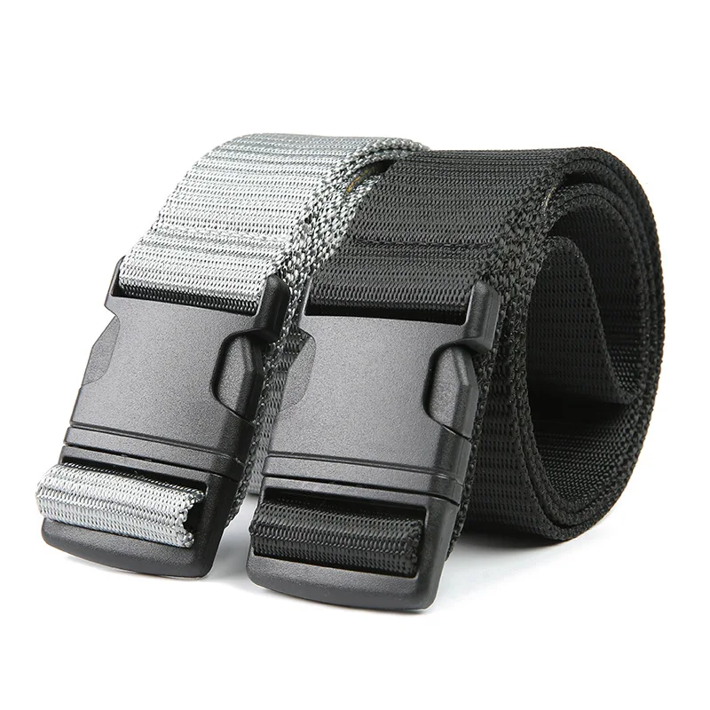 Military Men Belt Army Belts Adjustable Belt Men Outdoor Tactical Waist Belt with Non-Metal Plastic Steel Buckle for Pants 125cm