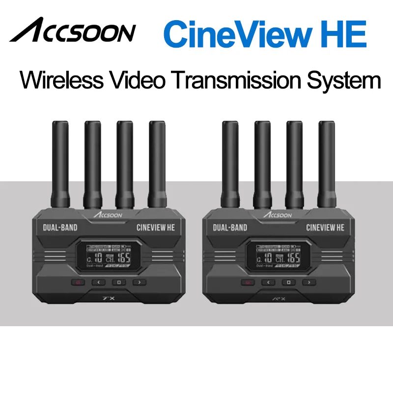 

Беспроводная система передачи видео Accsoon CineView HE, HD видео для видео в реальном времени, 2,4 ГГц, 5 ГГц, двухдиапазонный передатчик, приемник