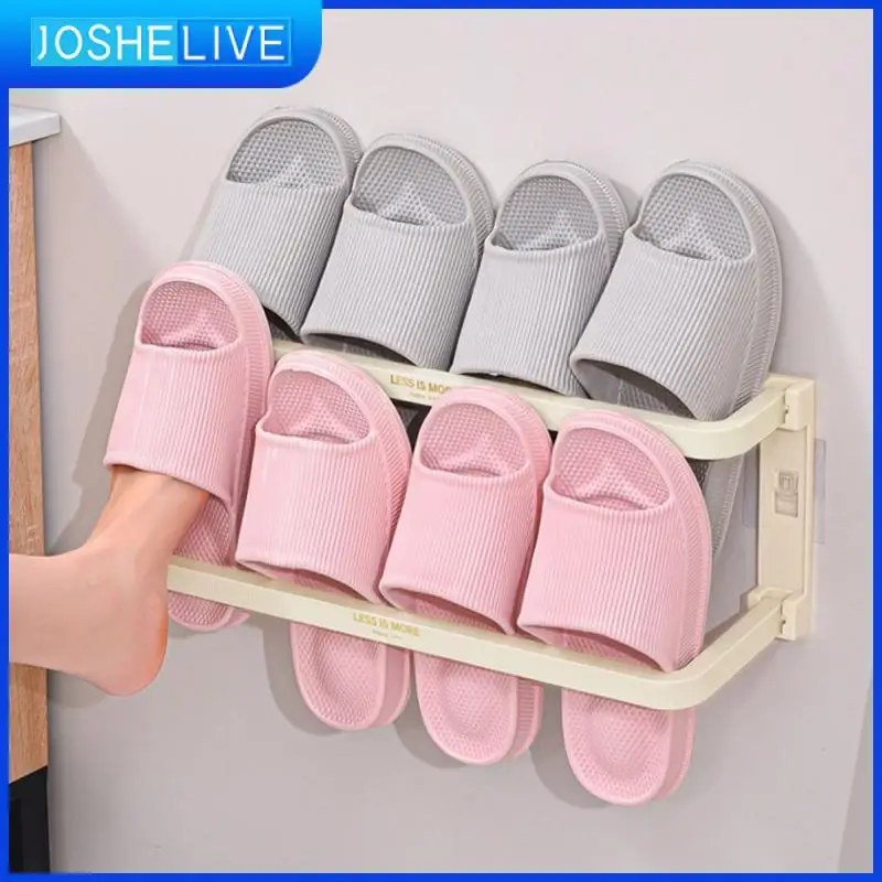 

Hole-free Shoe Rack Waterproof Easy Installation Shoe Rack Foldable Wall-mounted Slipper Rack Wall Mounted Shoe Rack No Punch