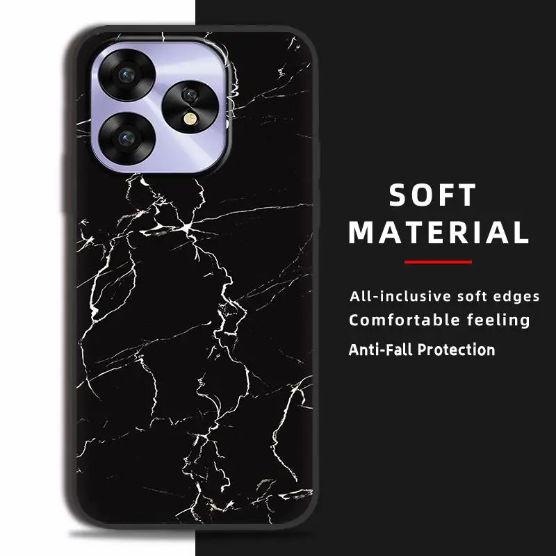 Мягкая искусственная задняя крышка для UMIDIGI A15/A15C Противоударная силиконовая