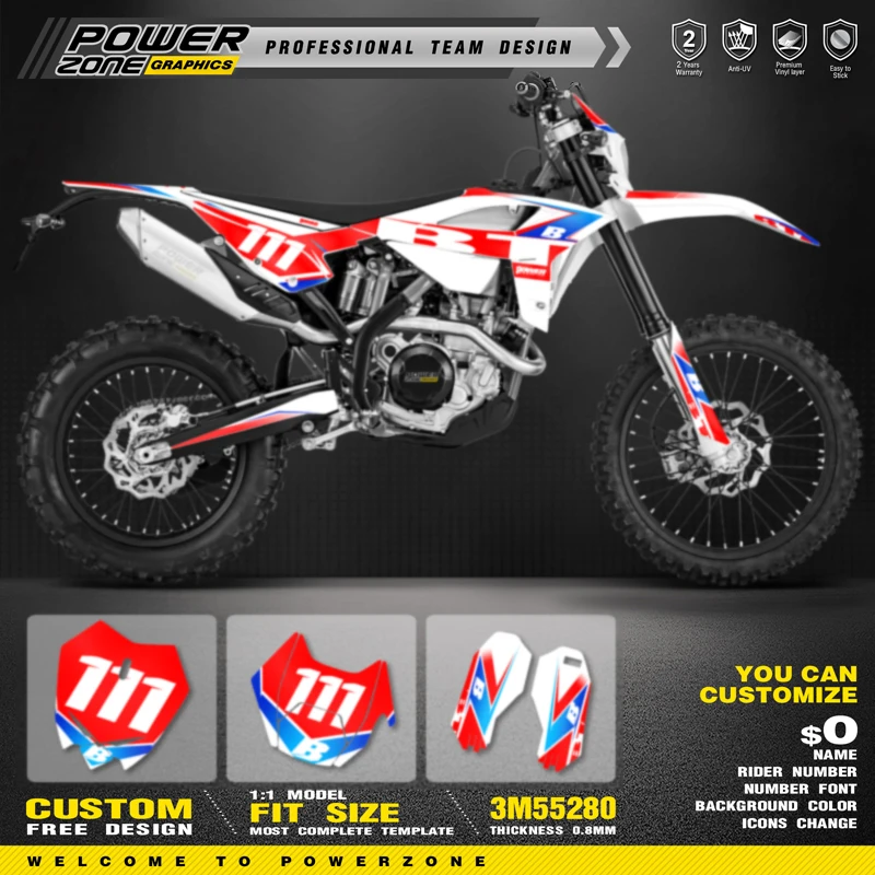 Комплект наклеек и PowerZone Custom Team для BETA 2020 2021 2022 RR RR-S 125 200 250 300RR 350 390 430 480 RX 02