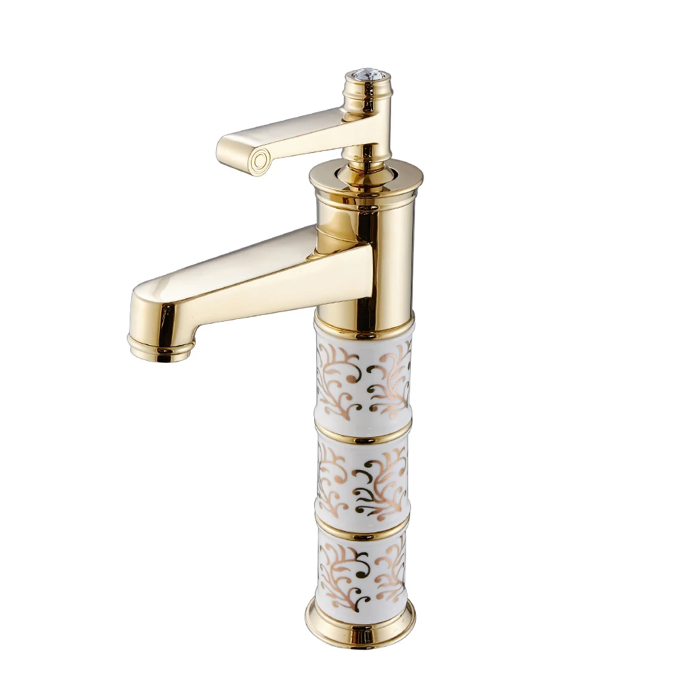 

Gold Printing Single Handle Plated Antique Faucet Sink Faucet Bathroom
