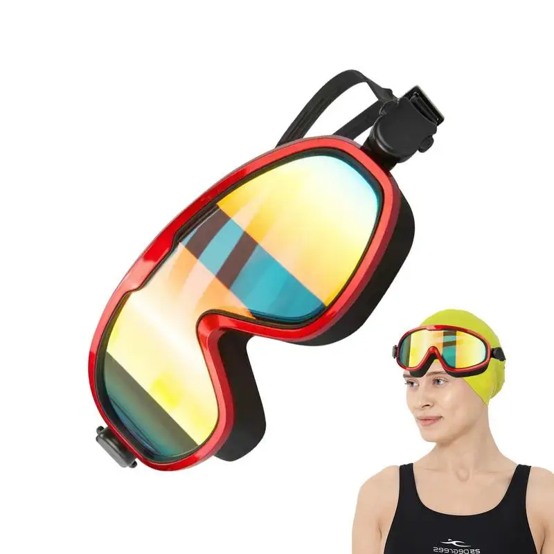 

Незапотевающие очки для плавания для взрослых, Молодежные Очки для плавания с УФ-защитой, плавательные очки с большой оправой для мужчин, мужские очки, незапотевающие очки