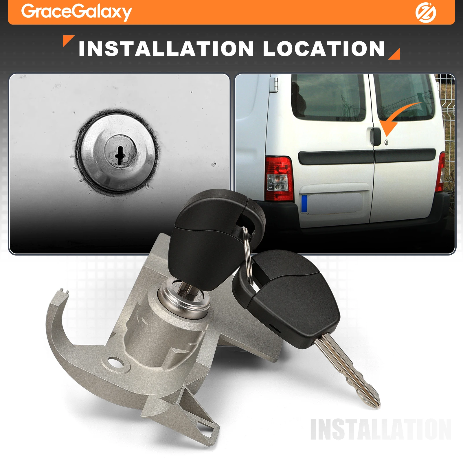 Фото Замок багажника (задней двери) 9170-AJ для Peugeot Berlingo 1 Partner 1 1996-2008 9170.AJ №2