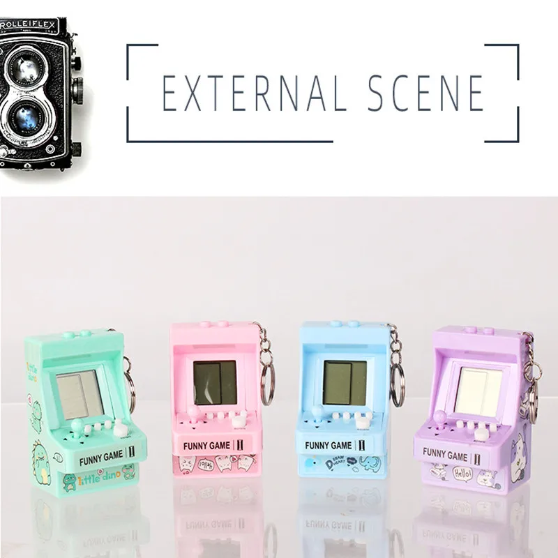 

Portable Mini Game Player Built-in 26 Retro Classic Electronic Games Handheld Gaming Console Machine with Keychain for Kid's Toy