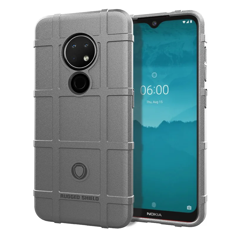 

Matte Phone Case for Nokia 6.2 Heavy Duty Armor Shield Shockproof Rubber Back Cover for nokia 6.2 Anti-Slip Grid Silicone Cases