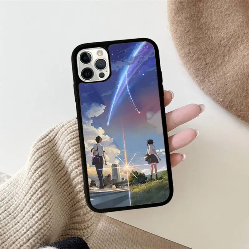 Anime Your Name Phone Case Silicone PC+TPU Case For iPhone 14 11 12 13 Pro Max 8 7 6 Plus X XR Hard Fundas