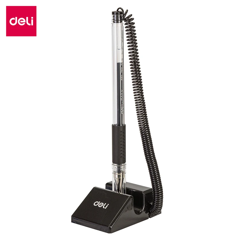 

Deli 1pc Desk Pen Stand 0.5mm Black Ink Soft Grip Office School Stationery E6791